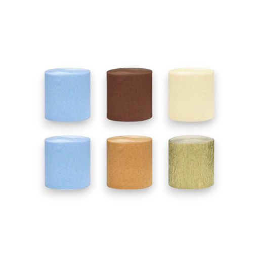 Picture of CREPE PAPER BLUE-BROWN MIX 5CM X 10M - 6 PACK